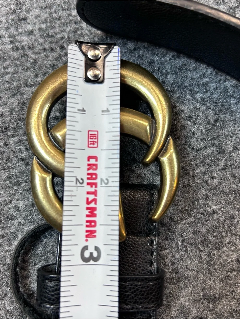 Gucci Black Leather Belt with Gold Double G Buckle